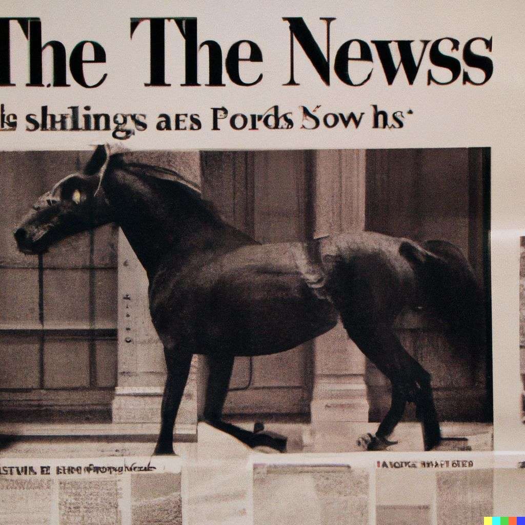 a horse, front page of The New York Times, 1990